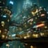 create science fiction city, cyberpunk art
