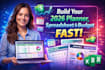create automated 2026 excel budget planner, calendar, csv dashboard spreadsheet