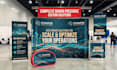 design trade show booth, backdrop, table cover and roll up banner