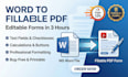 convert ms word to editable fillable PDF form using acrobat in 3 hours