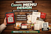 design canva menu restaurant menu price list qr code tv menu wedding event menu