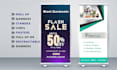 design professional banner, roll up and x stand