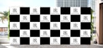 make backdrop logo wall , media wall