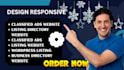 design classified ads website and listing directory website, classified website