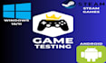 playtest your video game and provide feedback