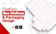 create custom packaging box design and dielines print ready