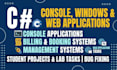 c sharp, cpp, c, and dot net desktop or web application tasks