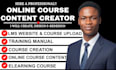 do online course content, training manual, elearning course, course creation