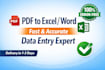 convert PDF excel or word with 100 accuracy
