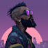 illustrate you as a cyberpunk style