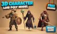 model 3d low poly character, rigging for game asset, animation, and others