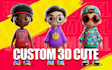 create cute 3d characters, animals, cartoon, mascot, modeling, and chibi