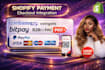 setup shopify paypal checkout, stripe, square, flutterwave, payment button, API