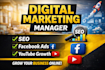 be your digital marketing manager for SEO, facebook ads