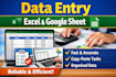 accurate and professional data entry with expert spreadsheet management