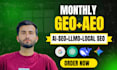 do monthly local SEO with aeo, GEO aio for google and ai search