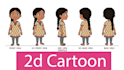 create professional 2d cartoon character illustrations