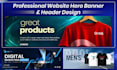 design professional website banner, header, and hero image