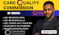handle full cqc registration, compliance documents and business plan