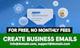 create professional business email or domain emails, no monthly fees
