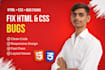 fix HTML CSS bugs and website layout issues