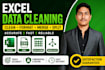 do excel data cleaning, formatting, CSV cleaning and duplicate removal