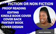 do proof reading, editing, kindle book cover back