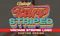 design retro vintage striped typography logo