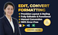 do professional ms word document formatting and PDF to excel or word