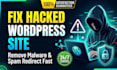 fix hacked wordpress site and remove malware, malicious code from website
