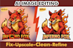 edit ai images, fix flaws, upscale and refine logo