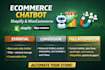 setup auto reply chatbot for shopify, woocommerce online store