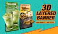 design modern 3d layered signage and banner