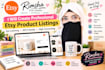 create professional etsy product listings