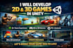 develop professional 2d or 3d games in unity