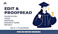 proofread, edit thesis, dissertation, and research proposal