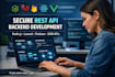 create secure rest api backend node js, laravel firebase, react js, vue js, json
