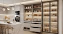 design kitchen pantry cabinet apartment interior 3d render