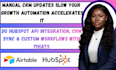 do hubspot API integration CRM sync and custom workflows with 17hats