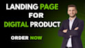 design a high converting shopify landing page, mini website for digital products