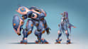 draw amazing character mecha robot illustration