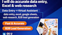 do fast data entry, excel cleaning and web research
