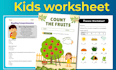 create english, math worksheet with book cover design for amazon kdp