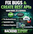 fix software bugs and create rest apis using nodejs