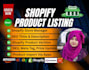 do shopify product listing, product upload and data entry