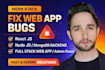 fix bugs in react, node, mongodb or mern stack web apps