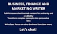 write business, finance and marketing
