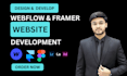 design, develop webflow framer website, figma to webflow, framer developer