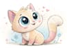 draw cute cartoon style cat illustration