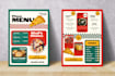 single page a4, a3 and digital menu TV screen